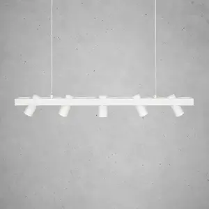 Markslöjd KERIA Réglette 5 spots TORINO (5x7W) en métal blanc pas cher