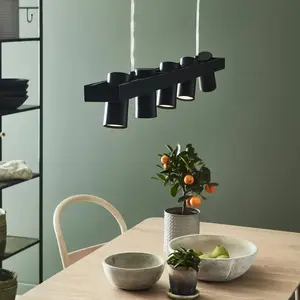 Markslöjd Suspension TORINO Noir 5 ampoules pas cher