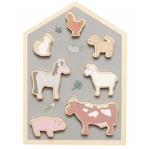 Jabadabado Puzzle à encastrement animaux de la ferme (8 pièces) pas cher