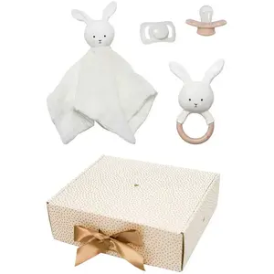 Jabadabado Cadeau De Naissance: Doudou Lapin Et Hochet pas cher