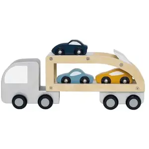 Jabadabado Houten trailer met sportauto's pas cher
