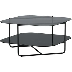 Venture Home 15598-408 Table basse en verre fumé Noir pas cher