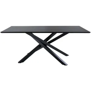 EBUY24 Piazza Table à manger 90x190cm, noir.Vendu parcdiscount