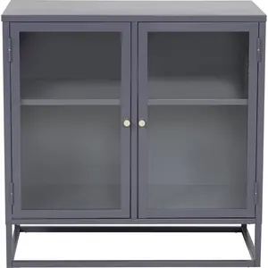 Buffet 2 portes en acier Bakal gris Gris pas cher