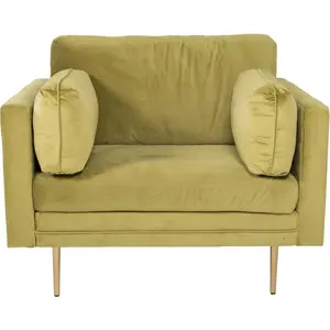 EBUY24 Boom Fauteuil en velours, vert. pas cher