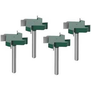 SOLLBRY 4 Pièces 6mm Tige Spoilboard Fraises de Surface de Fraisage Jeu d'embouts 4 Plaques D'aile Fraises Aplatissantes Fraises en Carbure de Tungstène Pour pas cher