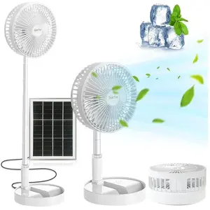 LAMPESECOENERGIE Ventilateur Sur Pied Solaire, Portable Ventilateur De Table 5200Mah Batterie Rechargeable Ventilateur Silencieux, 3 Vitesses Et pas cher