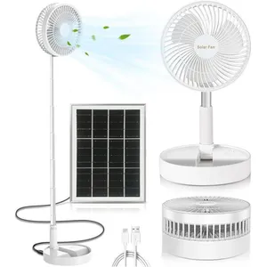 LAMPESECOENERGIE Ventilateur Sur Pied Silencieux, Ventilateur Sur Solaire Et Batterie Rechargeable Usb, Ventilateur De Table Réglable En Hauteur pas cher