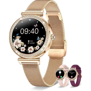 Montre Connectée Femme Ronde Avec Appel Bluetooth 41Mm/1.27" Petite Sm... pas cher