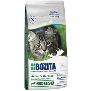 Comparateur de prix : 2kg Active & Sterilised Bozita sans céréales agneau pour chat