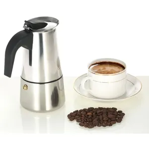 HOMGEEK 200ml Cafetière italienne à Piston en Acier Inoxydable 4 tasse... pas cher
