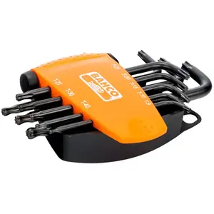 Bahco Jeu De Clés Torx Set Of 8 Torx Keys With Ball And Phosphated T9-t40 pas cher