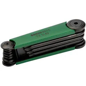 Jeu de clés mâles torx® repliable, finition phosphatée - 8 pcs - Bahco pas cher