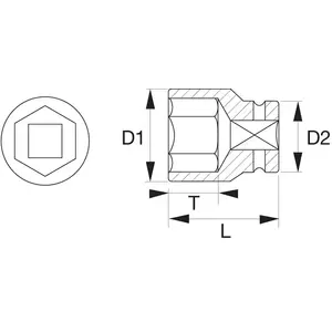 Bahco Douille à Choc 6 Pans 3/4´´ 36 Mm pas cher