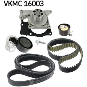 SKF Pompe à eau + kit de courroie de distribution pour RENAULT: Mégane, Express & DACIA: Sandero, Lodgy, Dokker (Ref: VKMC 16003)