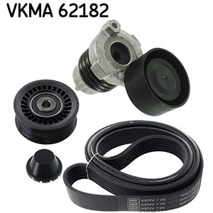 SKF Kit de courroie d'accessoire pour DACIA: Sandero, Duster, Lodgy, Logan, Dokker & RENAULT: Captur, Scénic, Mégane, Clio, Kangoo (Ref: VKMA 62182)