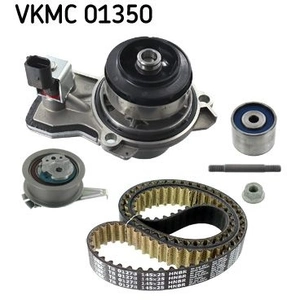 SKF Pompe à eau + kit de courroie de distribution pour SEAT: Ibiza, Toledo & SKODA: Fabia, Rapid & AUDI: A1 & VOLKSWAGEN: Polo (Ref: VKMC 01350)