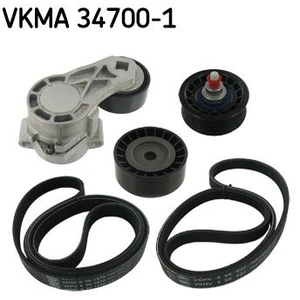 SKF Kit de courroie d'accessoire pour PEUGEOT: Boxer & FIAT: Ducato & FORD: Transit/Tourneo & CITROËN: Jumper, Relay (Ref: VKMA 34700-1)
