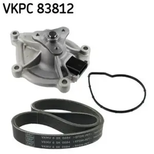 SKF Pompe à eau+Jeu de courroie trapézoïdale à nervures pour PEUGEOT: 207, Partner, 208, 5008, 308, 2008 & CITROËN: DS3, Berlingo (Ref: VKMC 33843)
