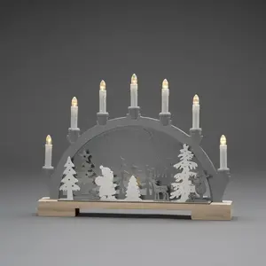 Décoration lumineuse - KONSTSMIDE - Arche en bougie Holzsilhouette 3260-320 - Bois massif - Blanc chaud pas cher