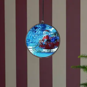 Konstsmide 1560-700 LED-raamhanger Kerstman met slee LED Zwart Timer pas cher