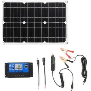 Kit panneau solaire monocristallin Off-Grid 18 W 12 V avec kit de câble de connexion SAE pour régulateur de charge solaire A217Vendu parcdiscount