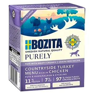 Bozita Purely 6 x 370 g pour chien - Puppy & Junior dinde pas cher