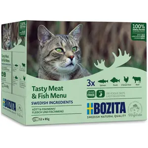 Bozita Boîte multibox en gelée avec poisson et viande - 12 x 85 g - No... pas cher