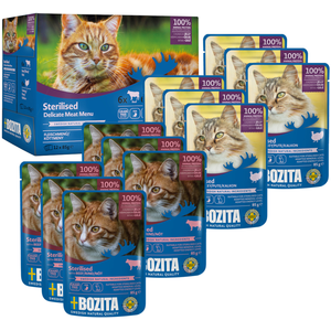 Bozita Multibox stérilisés en gelée avec viande Multibox 12 x 85 g - Nourriture humide pour chats dans un sachet portion pas cher