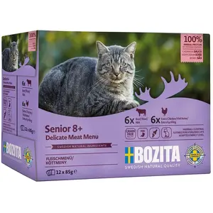 12x 85g Bozita bouchées en sauce senior paquet mixte nourriture pour chat humide pas cher
