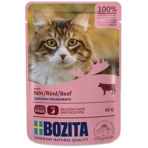 12x85g Bozita Bouchées En Sauce B¿Uf - Sachet Pour Chat pas cher