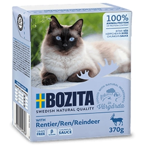 6x370g Bozita Bouchées en sauce renne - Pâtée pour chat pas cher