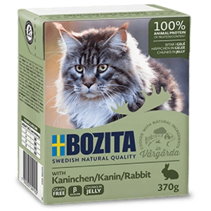 6x370g Bozita Bouchées en gelée lapin - Pâtée pour chat pas cher