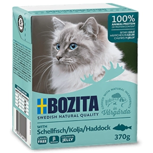 6x370g Bozita Bouchées en gelée aiglefin - Pâtée pour chat pas cher