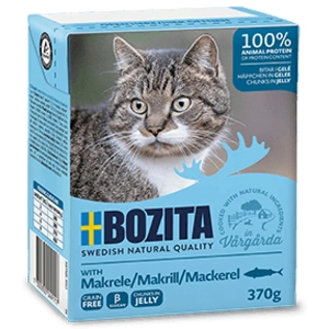 6x370g Bozita Bouchées en gelée maquereau - Pâtée pour chat pas cher