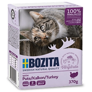 6x370g Bozita Bouchées en gelée dinde - Pâtée pour chat pas cher