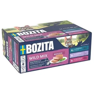 12x85g Bozita Mousse Mixed Wild nourriture pour chats humide pas cher