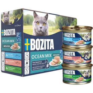 12x85g Bozita Mousse Mixed Ocean nourriture pour chats humide pas cher
