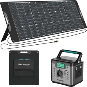 SWAREY Générateur Electrique Batterie 518W avec Panneau Solaire 200W P...