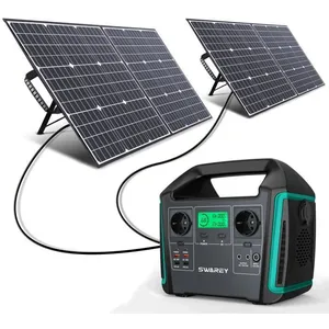SWAREY Générateur Solaire Portable 1000W(1500W Pic) avec 2PCS Panneau Solaire Pliable 100w Generateur Electrogène 220V