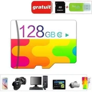 ISONIX 128 Go Carte Mémoire Micro SD 128go Class 10 Adaptateur sd + lecteur de cartes Jaune pas cher