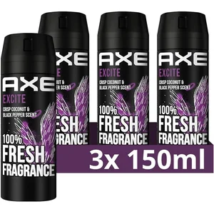AXE Excite Deo Spray / Body Spray - Voordeelverpakking 3 x 150 ml pas cher