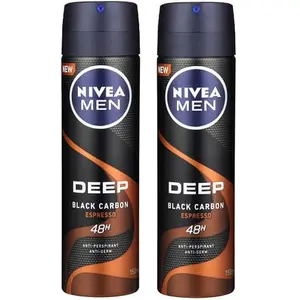 NIVEA MEN Deep Espresso Deodorant Spray - DUOPAK - 2 x 150 ml pas cher