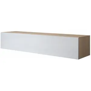 DESIGN AMEUBLEMENT Meuble TV Luke H2 (160x30cm) couleur sonoma et blanc pas cher