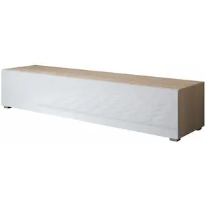 Meuble TV - DESIGN AMEUBLEMENT - Luke H2 - Porte(s) - Sonoma e blanc -... pas cher