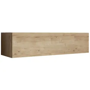 DESIGN AMEUBLEMENT Meuble TV | 1 Porte avec 2 Compartiments | Structure Mélamine 16mm | Couleur Chêne | 120 x 30 x 40cm | Modèle Aitana M1 pas cher