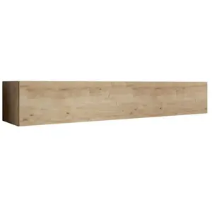 DESIGN AMEUBLEMENT Meuble TV | 1 Porte avec 3 Compartiments | Structure Mélamine 16mm | Couleur Chêne | 180 x 30 x 40cm | Modèle Aitana M2 pas cher