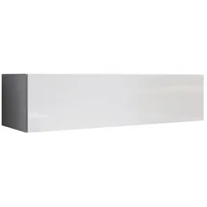 DESIGN AMEUBLEMENT Meuble TV - 1 Porte avec 2 Compartiments - Structure Mélamine 16mm - Couleur Blanc - 120 x 30 x 40cm - Modèle Aitana M1 pas cher