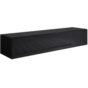 DESIGN AMEUBLEMENT Meuble TV - LUKE H2 - 1 porte - 160x30x40cm - Finition brillante - 3 compartiments pas cher