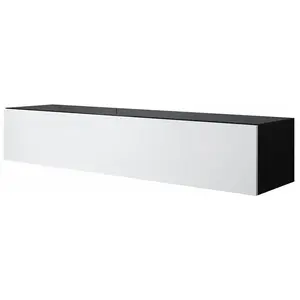 Meuble TV - DESIGN AMEUBLEMENT - LUKE H2 - 1 porte - Finition brillante - 3 compartiments pas cher